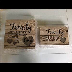 Family home decor wall decor sign faux wood
